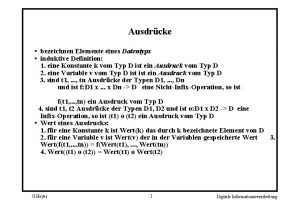 Ausdrcke bezeichnen Elemente eines Datentyps induktive Definition 1