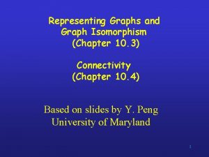 Representing Graphs and Graph Isomorphism Chapter 10 3