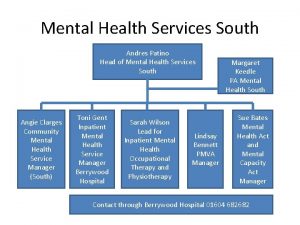 Mental Health Services South Andres Patino Head of