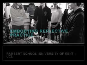 EMBODYING REFLECTIVE PRACTICE RAMBERT SCHOOL UNIVERSITY OF KENT