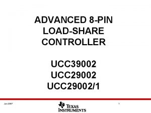 ADVANCED 8 PIN LOADSHARE CONTROLLER UCC 39002 UCC