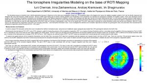 The Ionosphere Irregularities Modeling on the base of