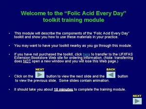 Welcome to the Folic Acid Every Day toolkit