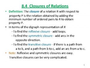 8 4 Closures of Relations Definition The closure