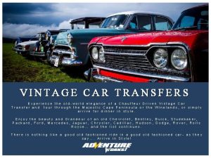 VINTAGE CAR TRANSFERS Experience the oldworld elegance of