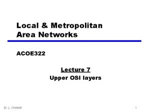 Local Metropolitan Area Networks ACOE 322 Lecture 7