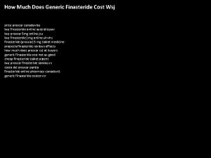 How Much Does Generic Finasteride Cost Wsj price