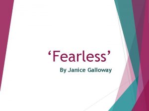 Fearless by janice galloway