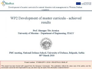 Development of master curricula for natural disasters risk