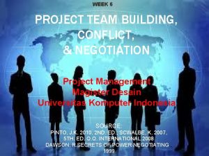 WEEK 6 PROJECT TEAM BUILDING CONFLICT NEGOTIATION Project