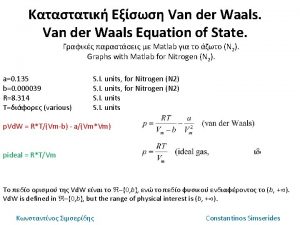Van der waals equation matlab