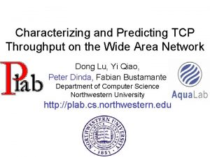 Characterizing and Predicting TCP Throughput on the Wide