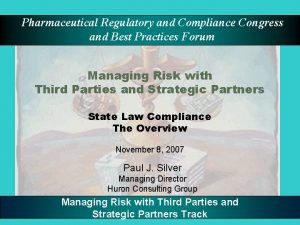 Pharmaceutical Regulatory and Compliance Congress and Best Practices