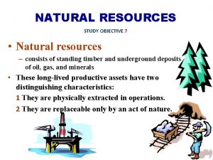 NATURAL RESOURCES STUDY OBJECTIVE 7 Natural resources consists