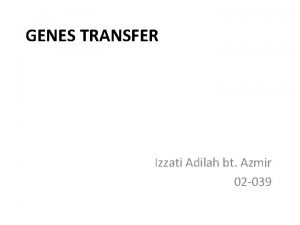 GENES TRANSFER Izzati Adilah bt Azmir 02 039