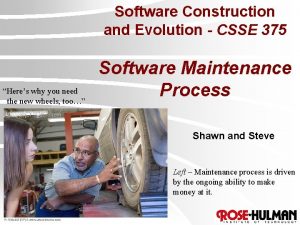 Software Construction and Evolution CSSE 375 Heres why