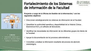 Fortalecimiento de los Sistemas de Informacin de la