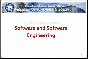 SEC 308 Yazlm Mhendislii Software and Software Engineering