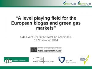 A level playing field for the European biogas