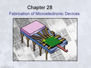 Chapter 28 Fabrication of Microelectronic Devices Copyright PrenticeHall