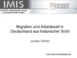 Migration und Arbeitswelt in Deutschland aus historischer Sicht