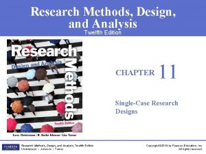 Research Methods Design and Analysis Twelfth Edition CHAPTER