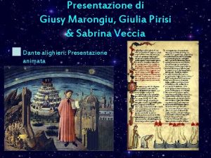 Presentazione di Giusy Marongiu Giulia Pirisi Sabrina Veccia