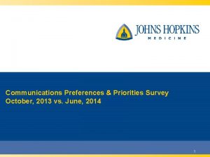 Communications Preferences Priorities Survey October 2013 vs June