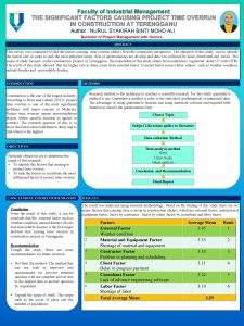 Faculty of Industrial Management THE SIGNIFICANT FACTORS CAUSING