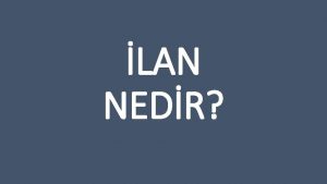 LAN NEDR Bir u ru nu bir hizmeti