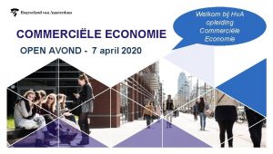 COMMERCILE ECONOMIE OPEN AVOND 7 april 2020 Welkom