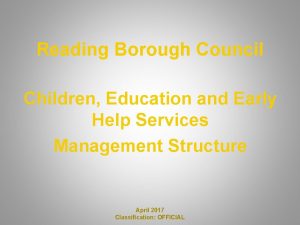 Reading Borough Council Children Education and Early Help