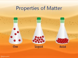 Properties of Matter Matter All matter has two