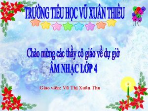 Gio vin V Th Xun Thu Nhc s