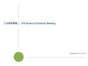 Cal SAWS JPA Board of Directors Meeting September