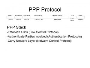 PPP Protocol PPP Stack Establish a link Link