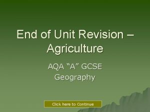 Physical factors influencing agriculture