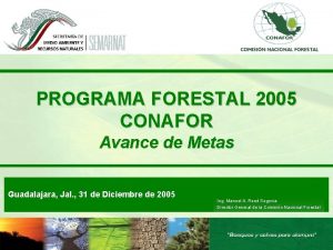 PROGRAMA FORESTAL 2005 CONAFOR Avance de Metas Guadalajara