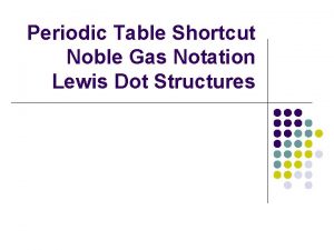 Periodic Table Shortcut Noble Gas Notation Lewis Dot