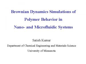 Brownian Dynamics Simulations of Polymer Behavior in Nano