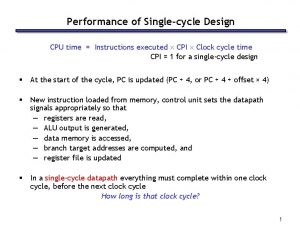 Cpi cycles per instruction