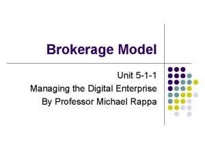 Brokerage Model Unit 5 1 1 Managing the