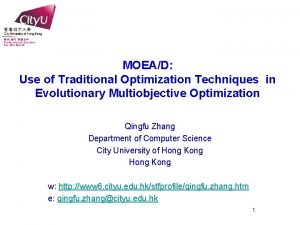 MOEAD Use of Traditional Optimization Techniques in Evolutionary