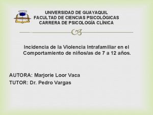 UNIVERSIDAD DE GUAYAQUIL FACULTAD DE CIENCIAS PSICOLGICAS CARRERA