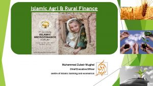 Islamic Agri Rural Finance Muhammad Zubair Mughal Chief