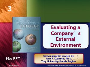 3 Evaluating a Chapter Title Companys External Environment