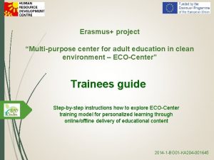 Erasmus project Multipurpose center for adult education in