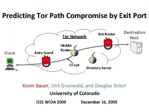 Predicting Tor Path Compromise by Exit Port Tor