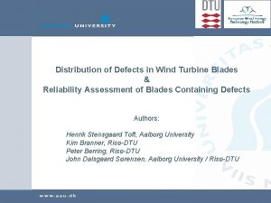 Distribution of Defects in Wind Turbine Blades Reliability