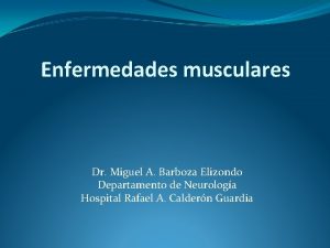 Enfermedades musculares Dr Miguel A Barboza Elizondo Departamento